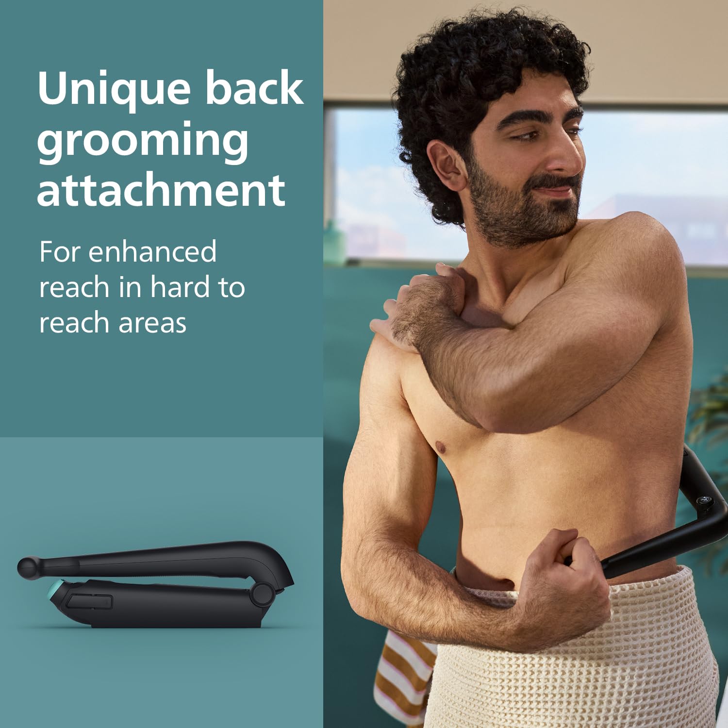 Philips BG5475 Body & Balls Trimmer for Men Private Parts | Back Attachment | Clinically Tested on Sensitive Skin | Skin Safe Intimate Grooming | 100% Showerproof | 100min runtime | 5yrs* Warranty Philips