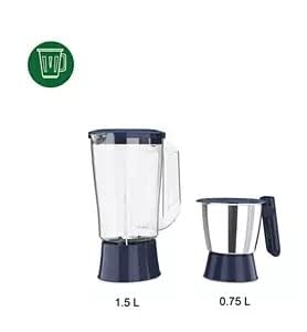 PHILIPS HL7567/03 Juicer Mixer Grinder, 500W, 2 Jars (Stainless Steel & Blender), Deep Azure – Centrifugal Juicing, Rust-Resistant Blades, 2-Year Warranty Mahajan Electronics Online