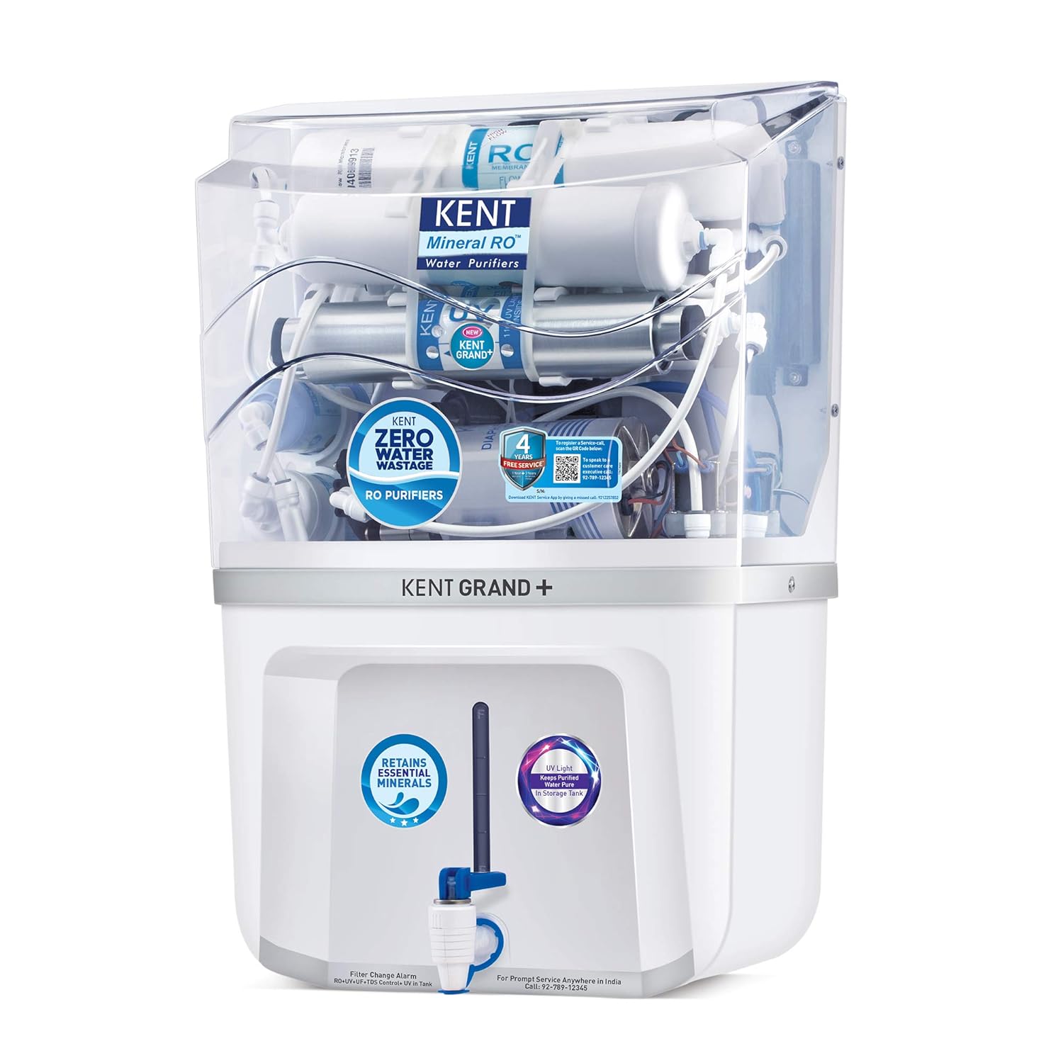KENT Grand Plus RO Water Purifier | 4 Years Free Service | ISI Marked | Multiple Purification Process | RO + β Mahajan Electronics Online.