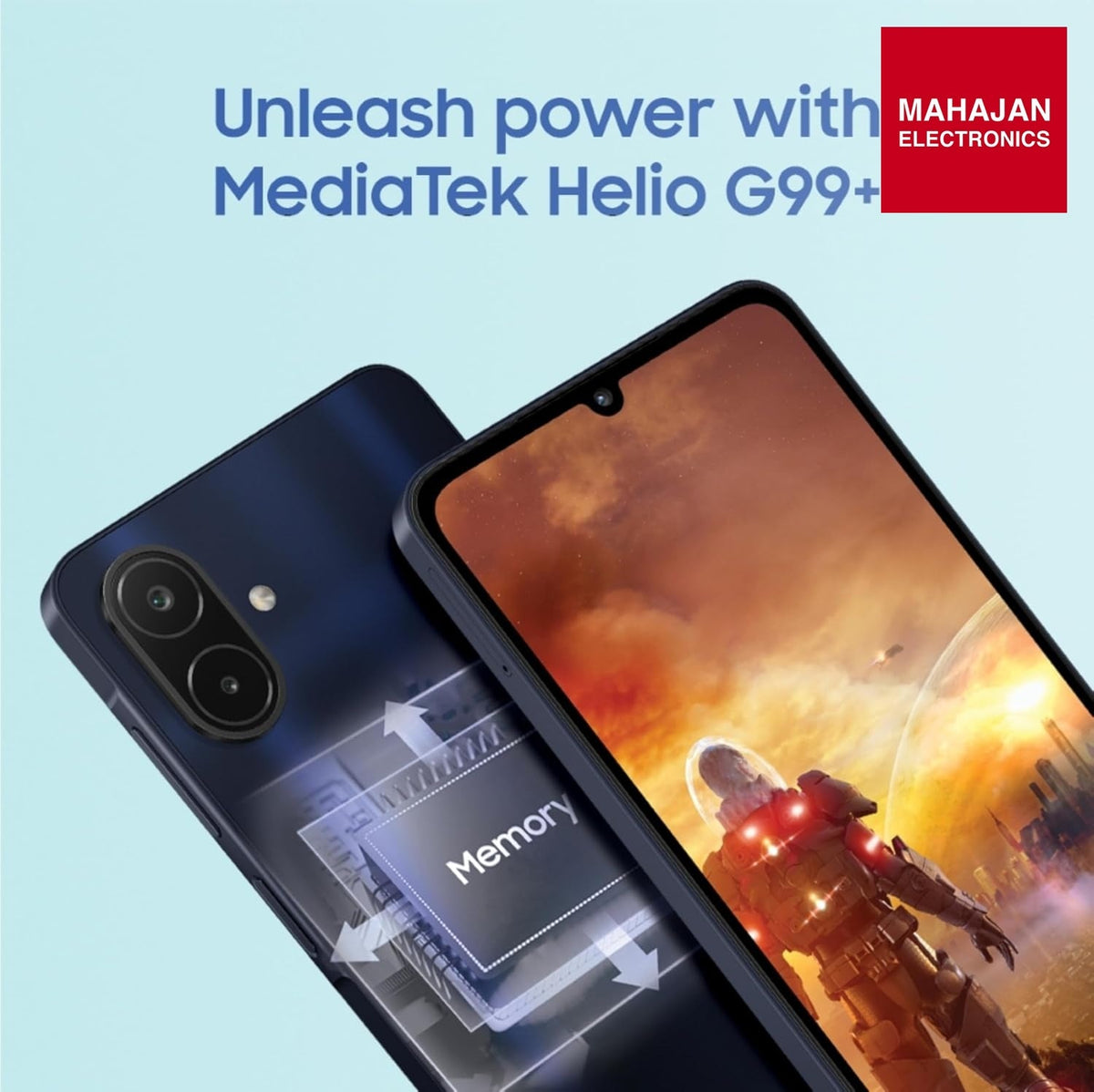 Samsung Galaxy A08 LTE (Dark Blue, 4GB RAM, 64GB Storage), MediaTek Helio G99+ (6nm), 50MP Dual Camera, 6000mAh Battery, IP64 Rating, 6 Gen OS Upgrades – Mahajan Electronics Online.