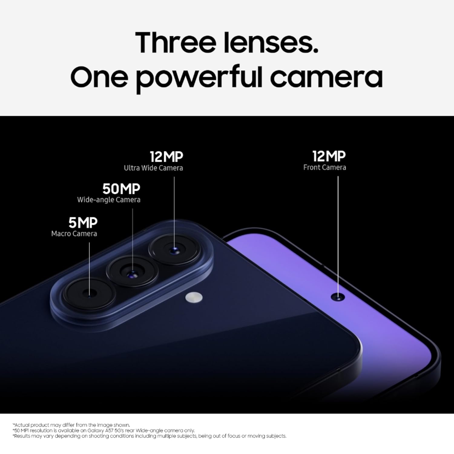 Samsung Galaxy A57 5G (Awesome Navy, 8GB RAM, 256GB Storage), Agentic AI, Triple Camera with Nightography – Mahajan Electronics Online.