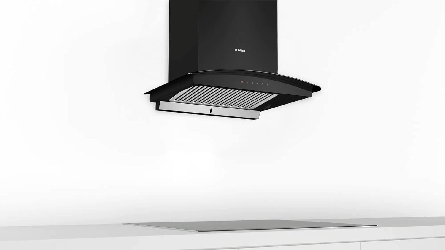 Bosch DWHA68G60I 60 cm Self Clean Technology glass Kitchen Chimney (HOOD , Oil collector Filter technology, Touch Control, Black) Mahajan Electronics Online