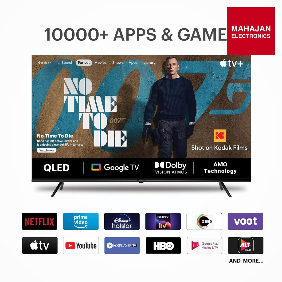 KODAK 43MT5055 109 cm (43 inch) QLED 4K Ultra HD Google TV with Dolby Vision and Dolby Atmos – Mahajan Electronics Online.