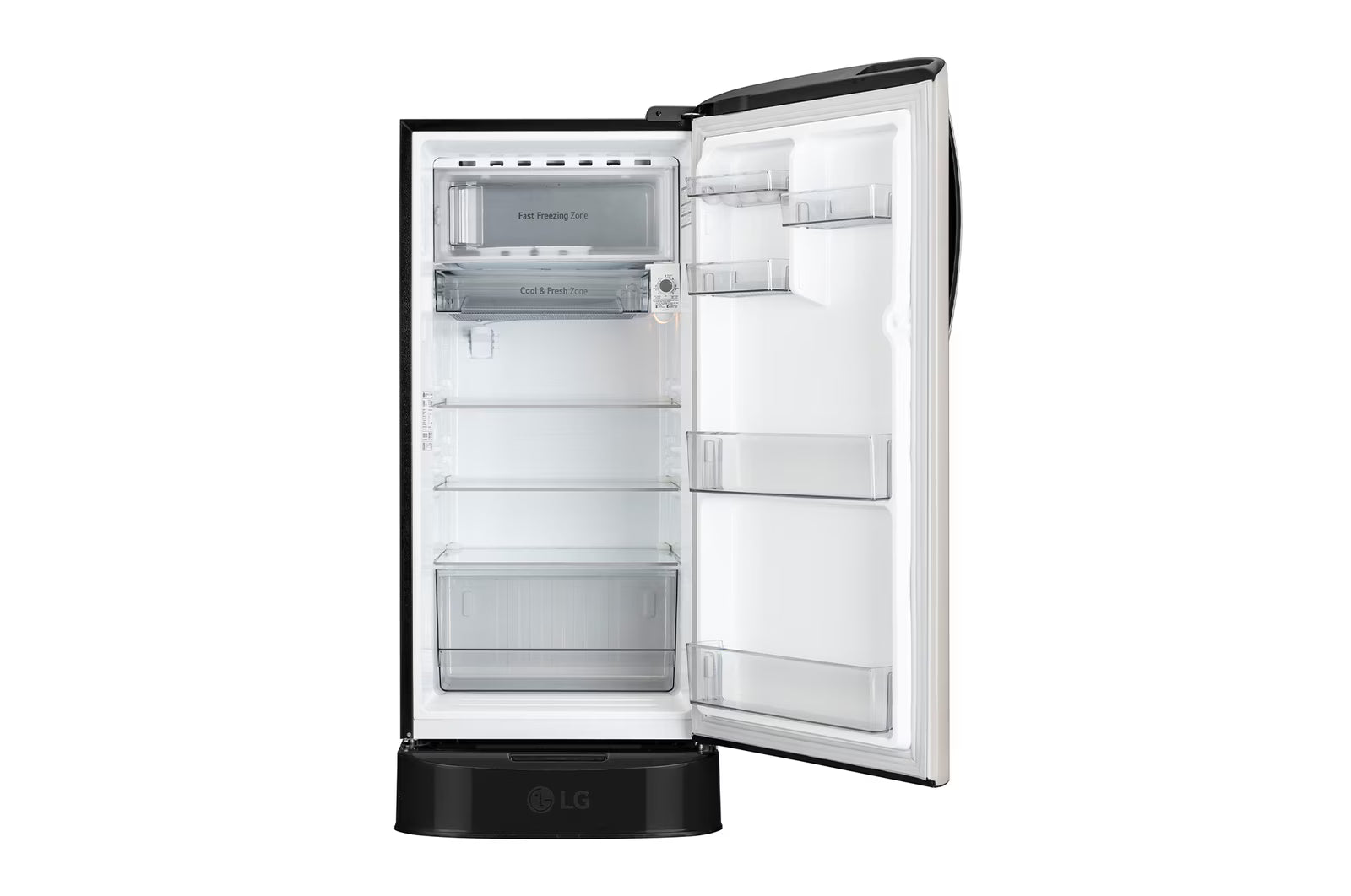 LG GLD2136ZHNB 201 L Single Door Refrigerator, Base Stand Drawer, Direct Cool, Smart Inverter Compressor, Natural Beige, 3 Star Mahajan Electronics Online