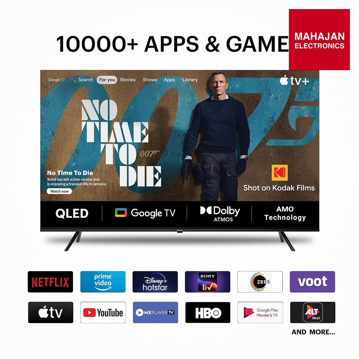 KODAK 55MT5022 139 cm (55 inch) QLED Ultra HD (4K) Smart Google TV HDR 10+ & 40W Sound Output – Mahajan Electronics Online.