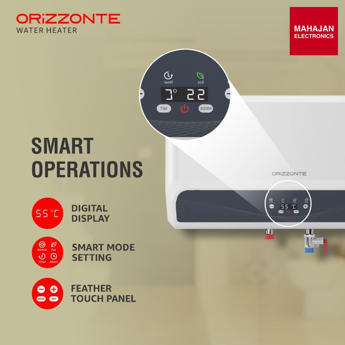 Havells Orizzonte GHWBORSWH025 25 L Storage Water Heater with Glass Coated Tank, Digital Display & Remote (White) – Mahajan Electronics Online.