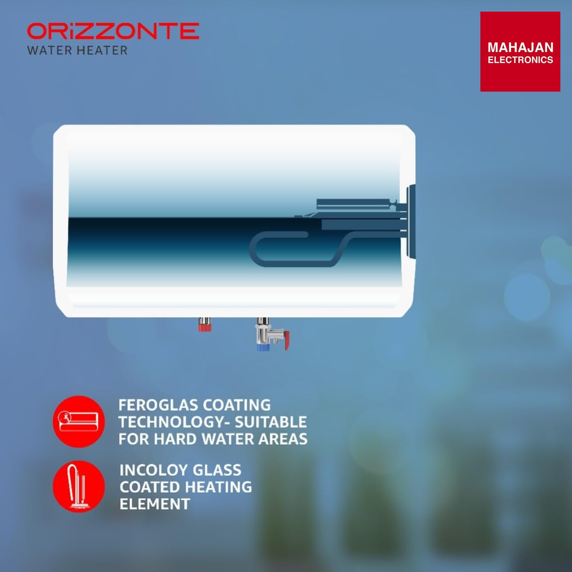Havells Orizzonte GHWBORSWH025 25 L Storage Water Heater with Glass Coated Tank, Digital Display & Remote (White) – Mahajan Electronics Online.