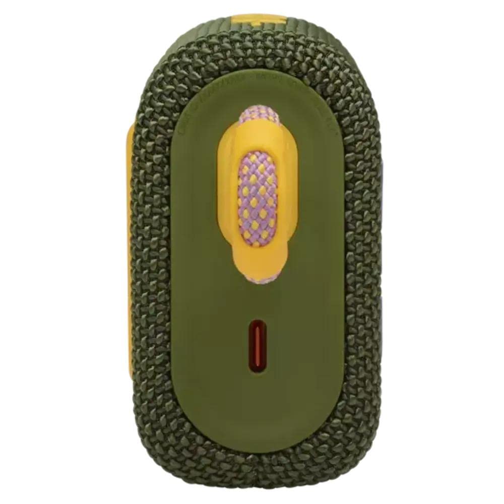 JBL Go 3, Wireless Ultra Portable Bluetooth Speaker, Pro Sound, Vibrant Colors with Rugged Fabric Design, Waterproof, Type C (Without Mic, Green) Mahajan Electronics Online