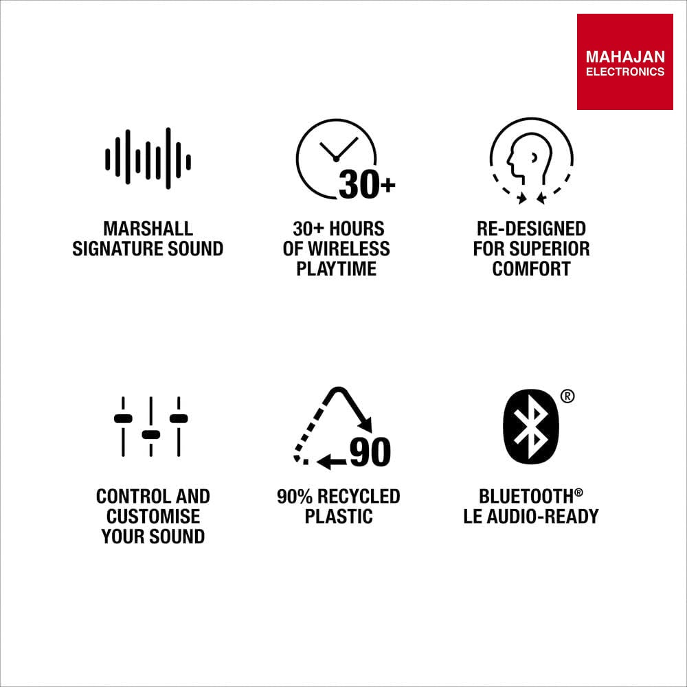 Marshall Minor Iv Wireless in Ear Earbuds with 30+ Hours of Playtime, Water-Resistant, Wireless Charging- Cream – Mahajan Electronics Online.