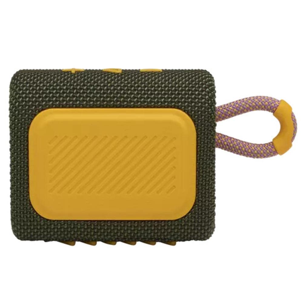 JBL Go 3, Wireless Ultra Portable Bluetooth Speaker, Pro Sound, Vibrant Colors with Rugged Fabric Design, Waterproof, Type C (Without Mic, Green) Mahajan Electronics Online