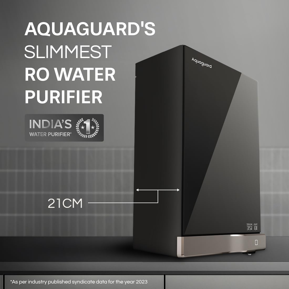 Aquaguard Slim Glass 9-Stage RO+UV Water Purifier | Toughened Glass Exterior (1st time ever) Mahajan Electronics Online