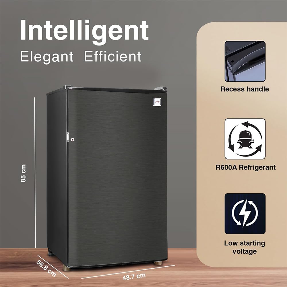 Godrej RD CHAMP 114AN WPI FS ST 97 L 1 Star Direct Cool Single Door Refrigerator With Jumbo Vegetable Tray ( Fossil Steel) MAHAJAN ELECTRONICS ONILNE