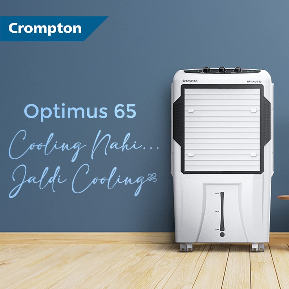 Crompton Optimus 65 Desert Air Cooler- 65L; with 18” Fan, Everlast Pump Mahajan Electronics Online