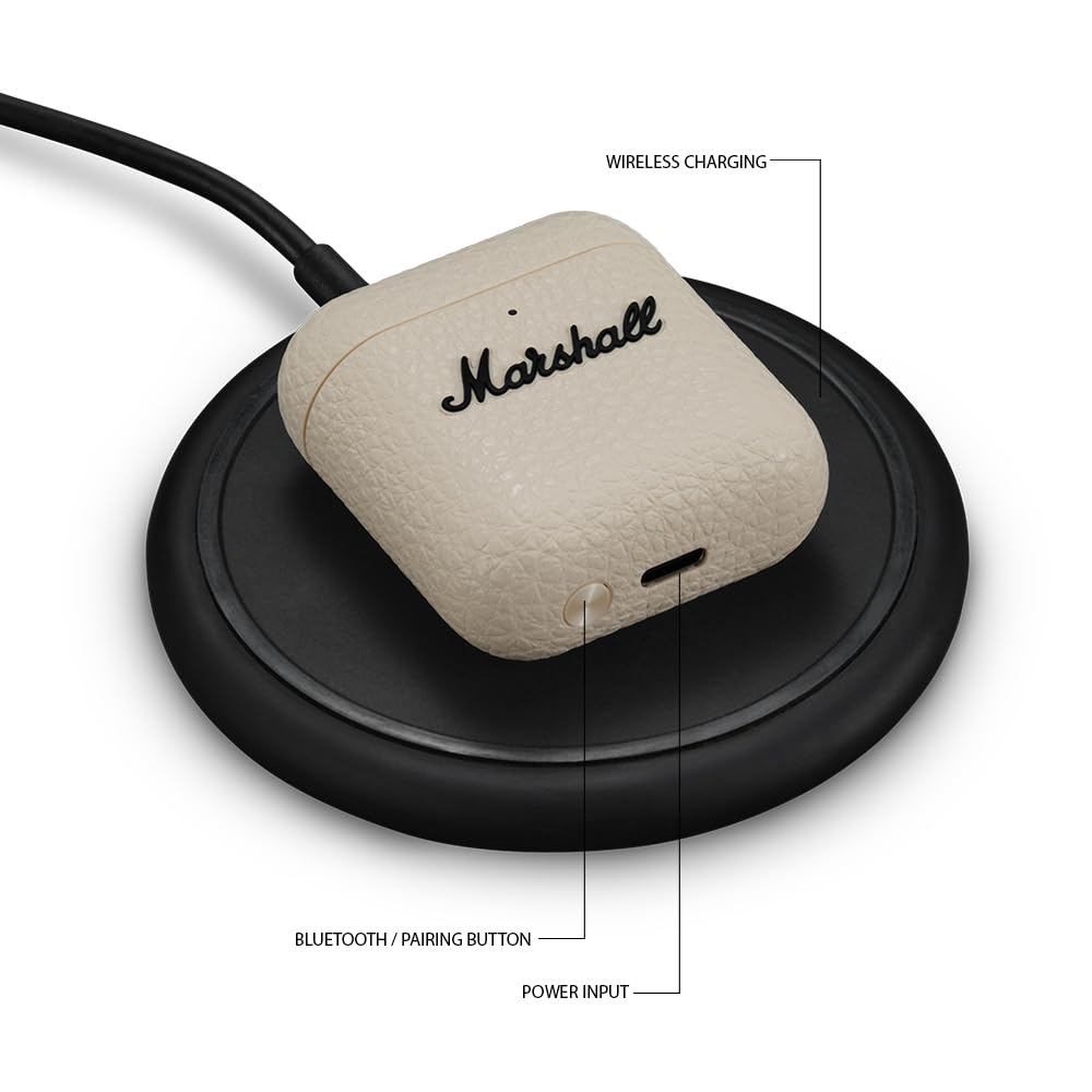 Marshall Minor Iv Wireless in Ear Earbuds with 30+ Hours of Playtime, Water-Resistant, Wireless Charging- Cream – Mahajan Electronics Online.