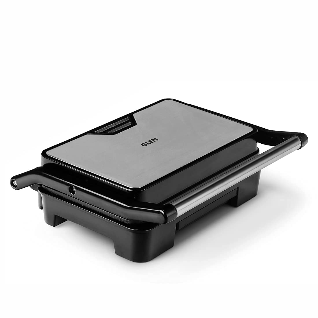 Glen SA 3029 Press Grill Maker 830W With Non Stick Coated Grill Plate & Oil Collector Tray 2 Years Warranty, Black Mahajan Electronics Online