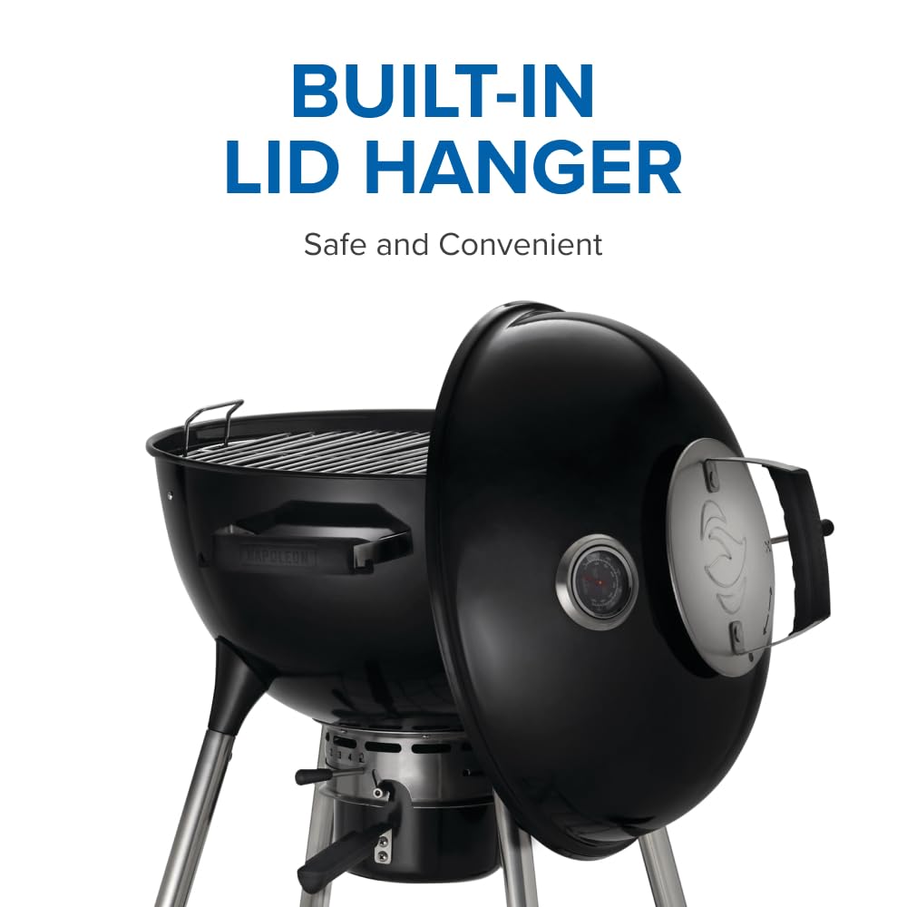 Napoleon 18-Inch Charcoal Kettle Grill - NK18K-LEG-3 - Black, 240in² Cooking Area, Sturdy 4-Leg Design, 7-Inch Wheels Mahajan Electronics Online