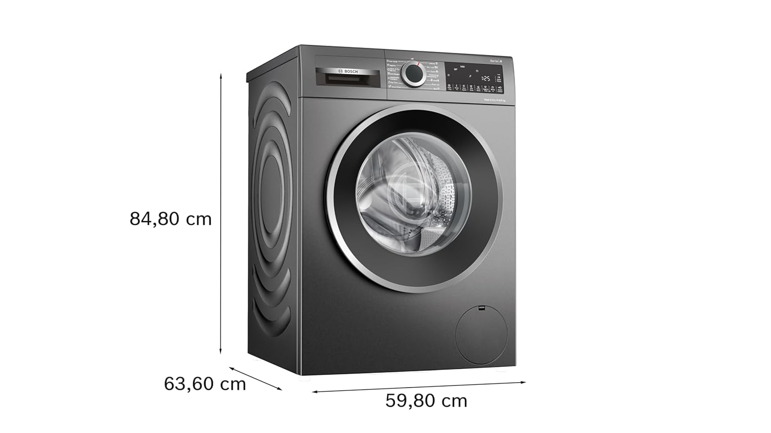 Bosch WNA2E4UCIN 10.5/6 KG Inverter Fully Automatic Front Load Washer Dryer with LED TOUCH DISPLAY (Cast Iron Grey) Mahajan Electronics online