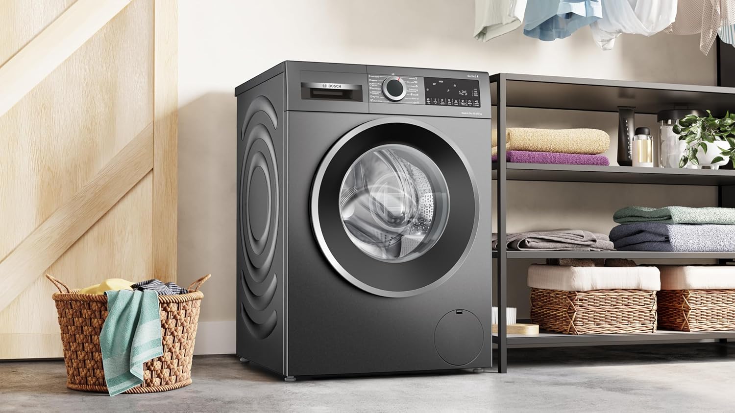 Bosch WNA2E4UCIN 10.5/6 KG Inverter Fully Automatic Front Load Washer Dryer with LED TOUCH DISPLAY (Cast Iron Grey) Mahajan Electronics online