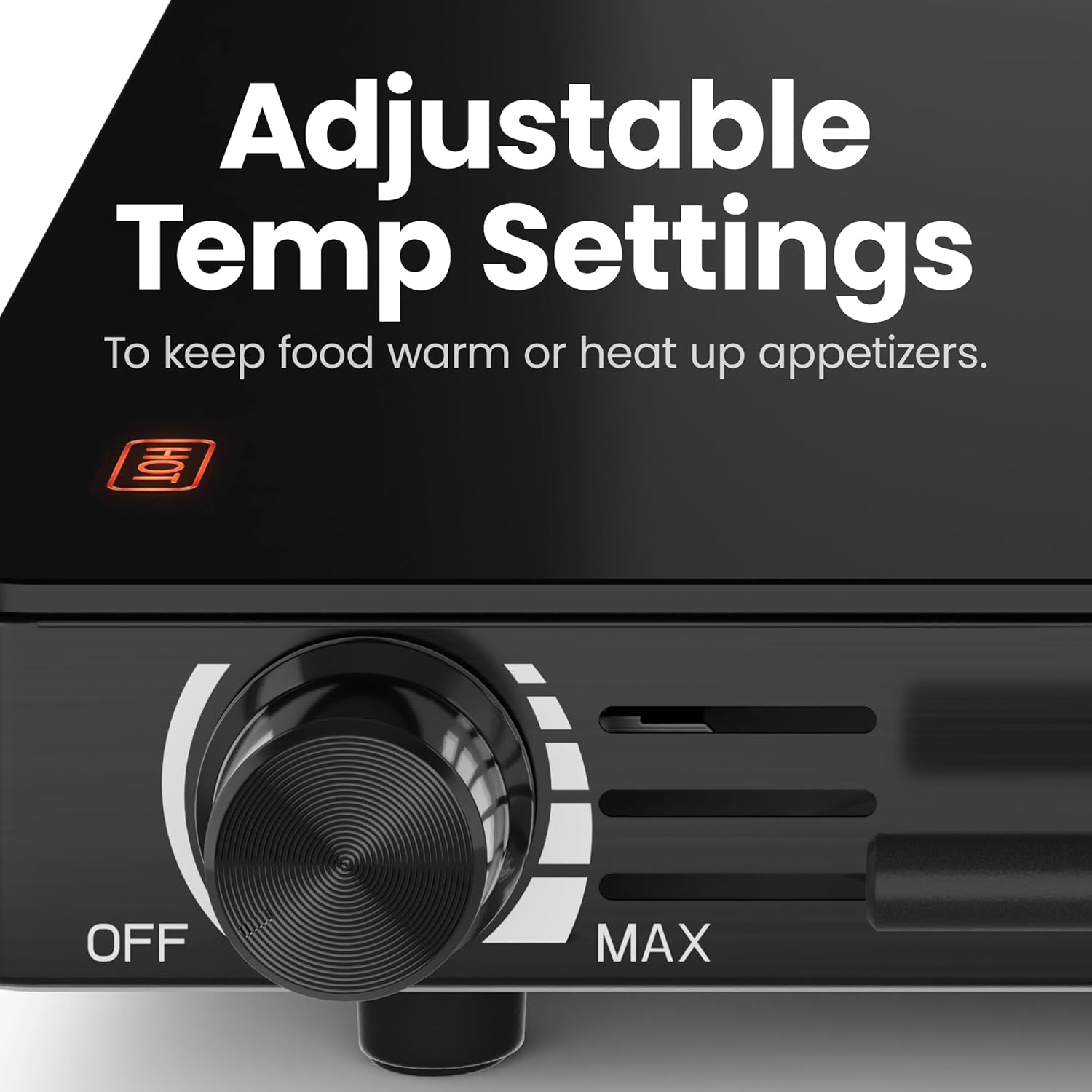 Chefman RJ22-TC-V3-IN Electric Warming Tray 450W with Adjustable Temperature Control, Original USA Brand, Perfect for Home Dinners & Event Parties, Large 21” x 16” Glass-Top Surface, Keeps Food Hot Mahajan Electronics Online