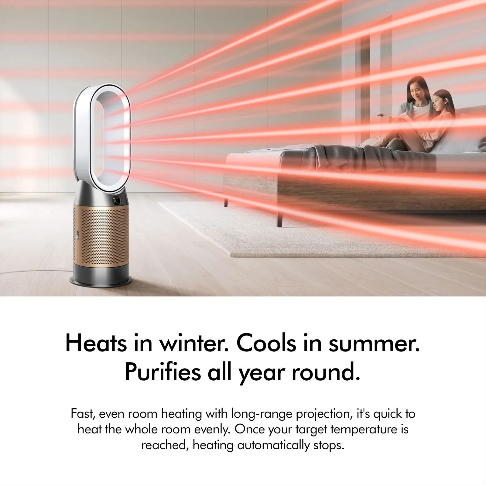 Dyson Hot and Cool HP12 Air Purifier with Remote Control (Allergy Friendly, White & Gold) Mahajan Electronics Online
