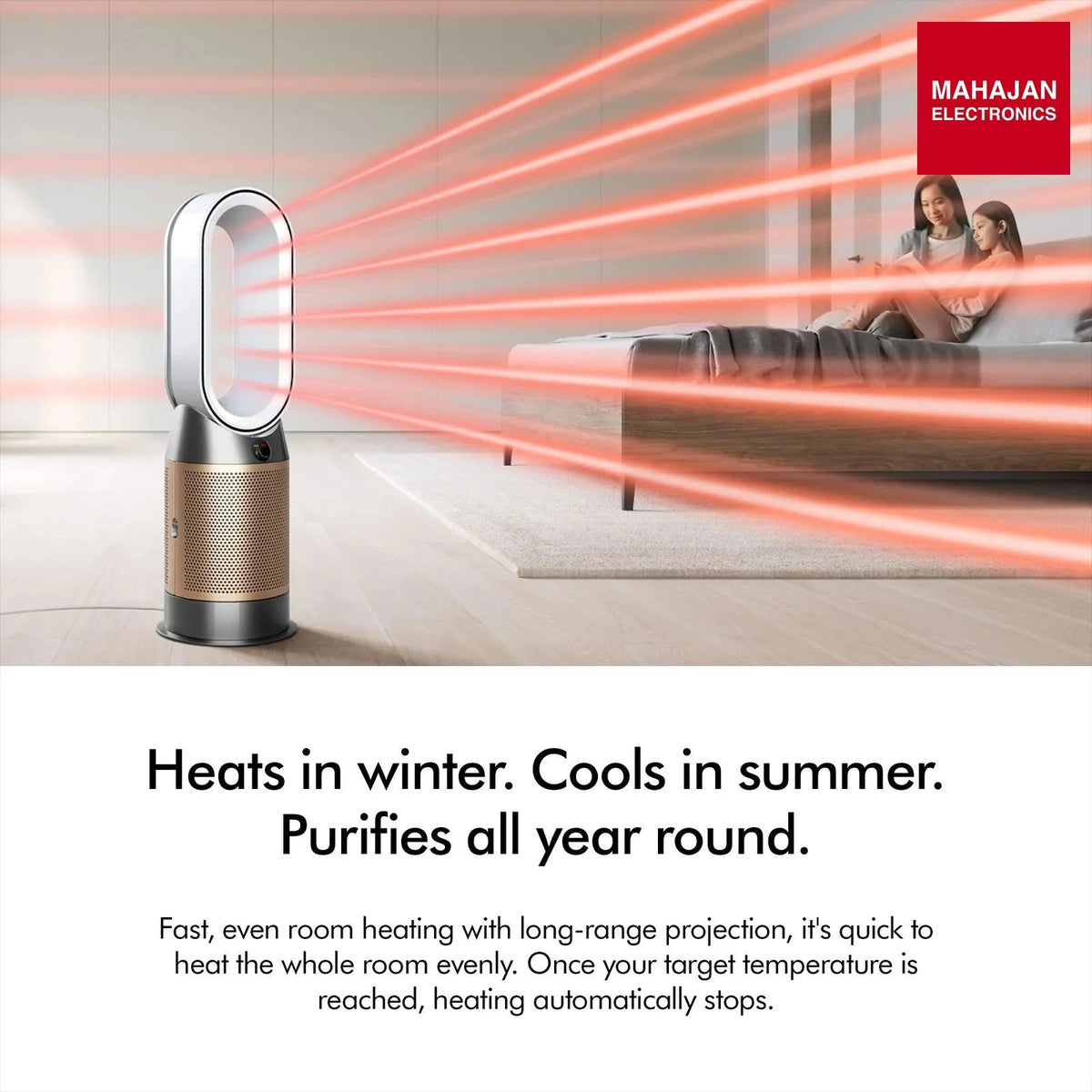 Dyson Hot and Cool HP12 Air Purifier with Remote Control (Allergy Friendly, White & Gold) – Mahajan Electronics Online.