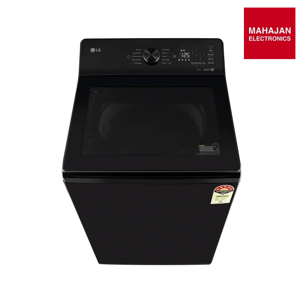 LG TX309SPO 9 kg 5 Star Inverter Fully Automatic Top Load Washing Machine (TX, In Built Heater, Onyx Black) – Mahajan Electronics Online.