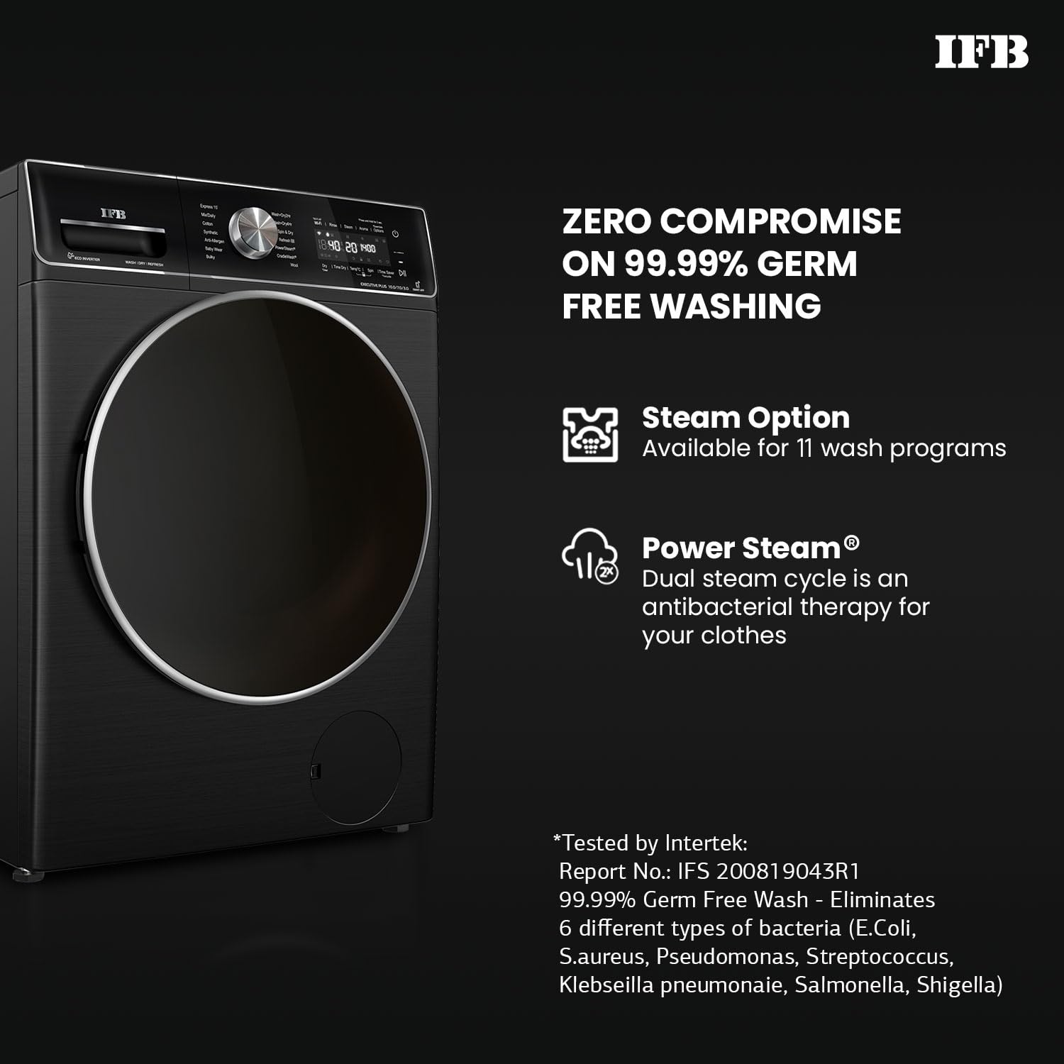 IFB EXECUTIVE PLUS ZXB 10 Kg/7 Kg/3 Kg 3-in-1, AI Powered, Fully Automatic Washer Dryer Refresher (IFB Laundrimagic, 9 Swirl Wash, Eco Inverter Technology, Black VCM) Mahajan Electronics Online