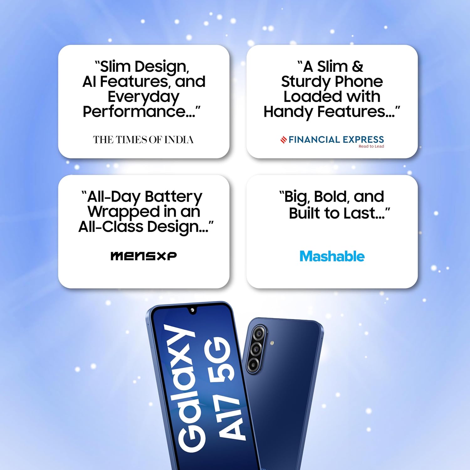 Samsung Galaxy A17 5G (Blue, 8GB RAM, 256GB Storage) | 50 MP No Shake Camera | Gemini Live | Circle to Search | Super AMOLED | Corning Gorilla Glass Victus | 7.5mm Sleek | AI Mahajan Electronics Online