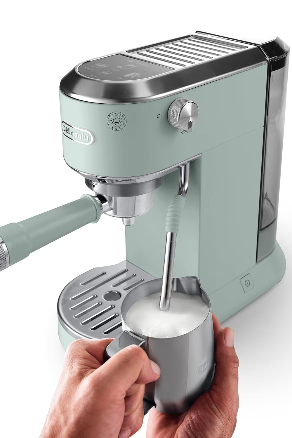 De’Longhi Dedica Duo EC890.GR Barista Coffee Machine with Pump, Espresso and Cold Brew, Manual Coffee Machine with Latte Art Steam Wand, 15 cm Wide, 2 Espressos, Touchscreen, Cups up to 13 cm (green) Mahajan Electronics Online