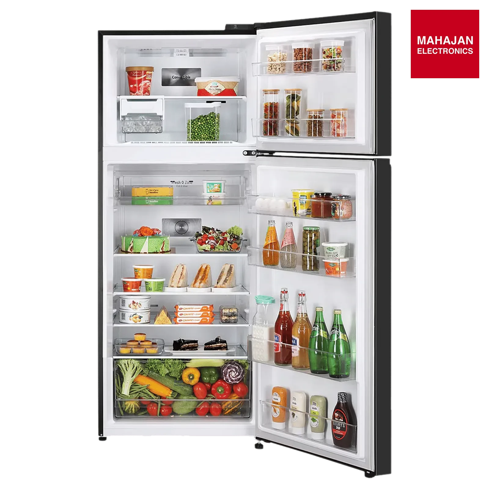 LG GLT4026SNBM 398 Litres 2 Star Frost Free Double Door Convertible Refrigerator with Smart Diagnosis ( Black – Mahajan Electronics Online.