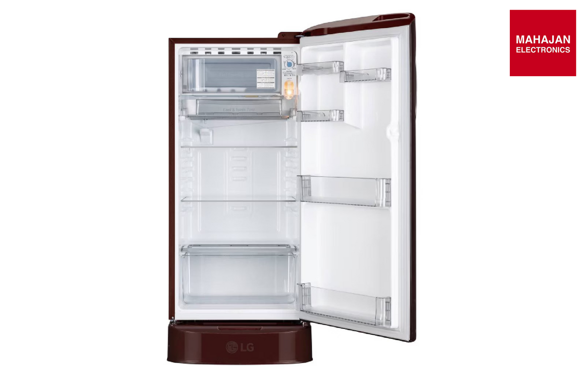 LG GLD1946ZASL 185 L Single Door Refrigerator, Base Stand Drawer, Chiller Tray, Scarlet Lotus, 4 Star – Mahajan Electronics Online.