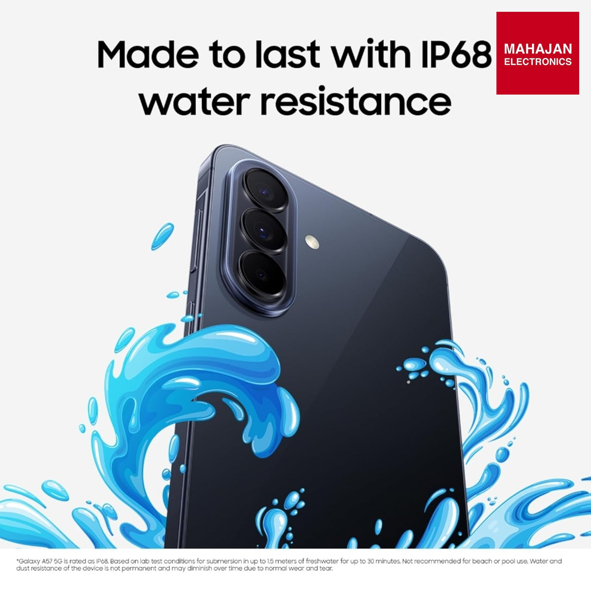 Samsung Galaxy A57 5G (Awesome Navy, 8GB RAM, 256GB Storage), Agentic AI, Triple Camera with Nightography Video, 2 Days Battery Life, 6 Gen OS Upgrades, IP68, – Mahajan Electronics Online.