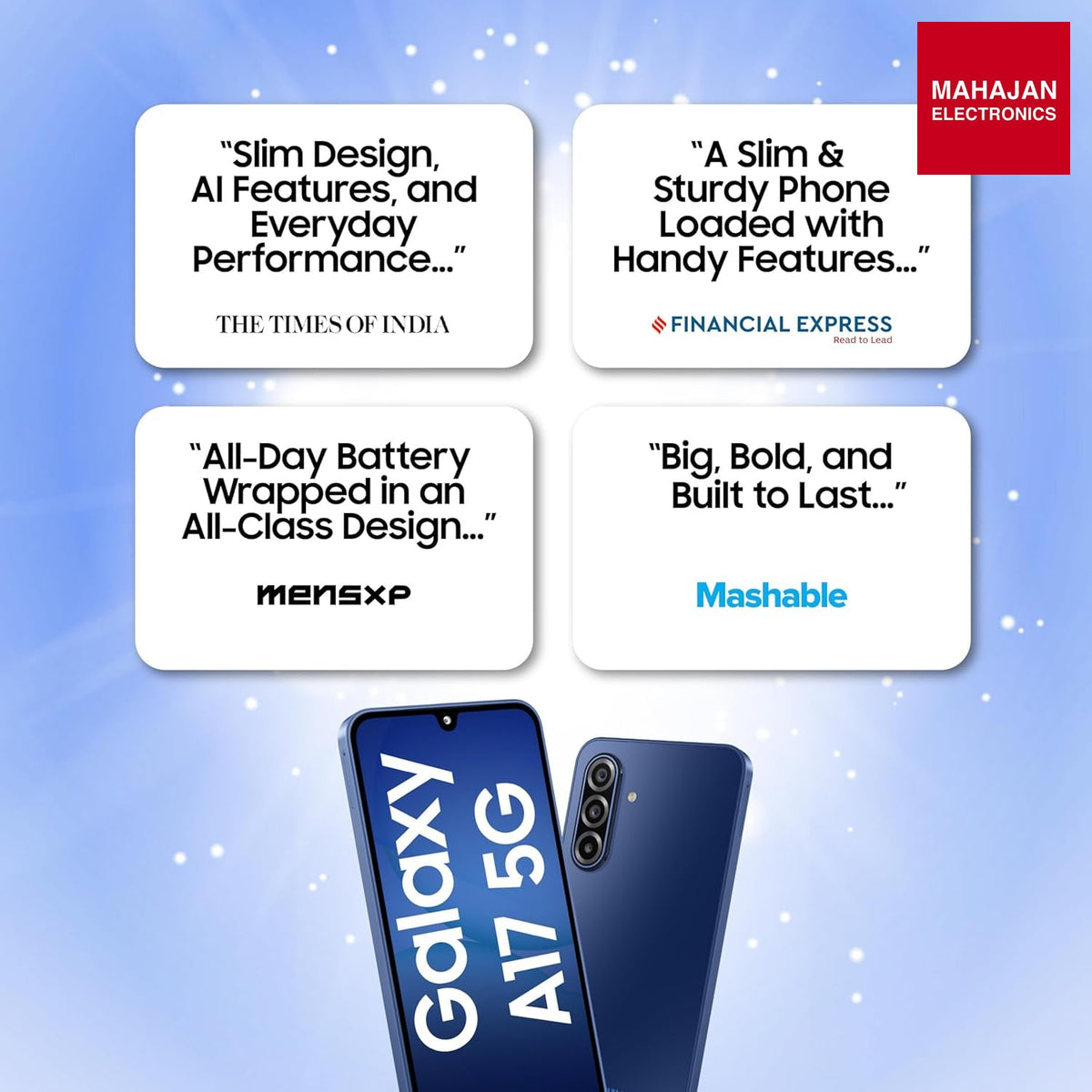 Samsung Galaxy A17 5G (Gray, 8GB RAM, 128GB Storage) β Mahajan Electronics Online.