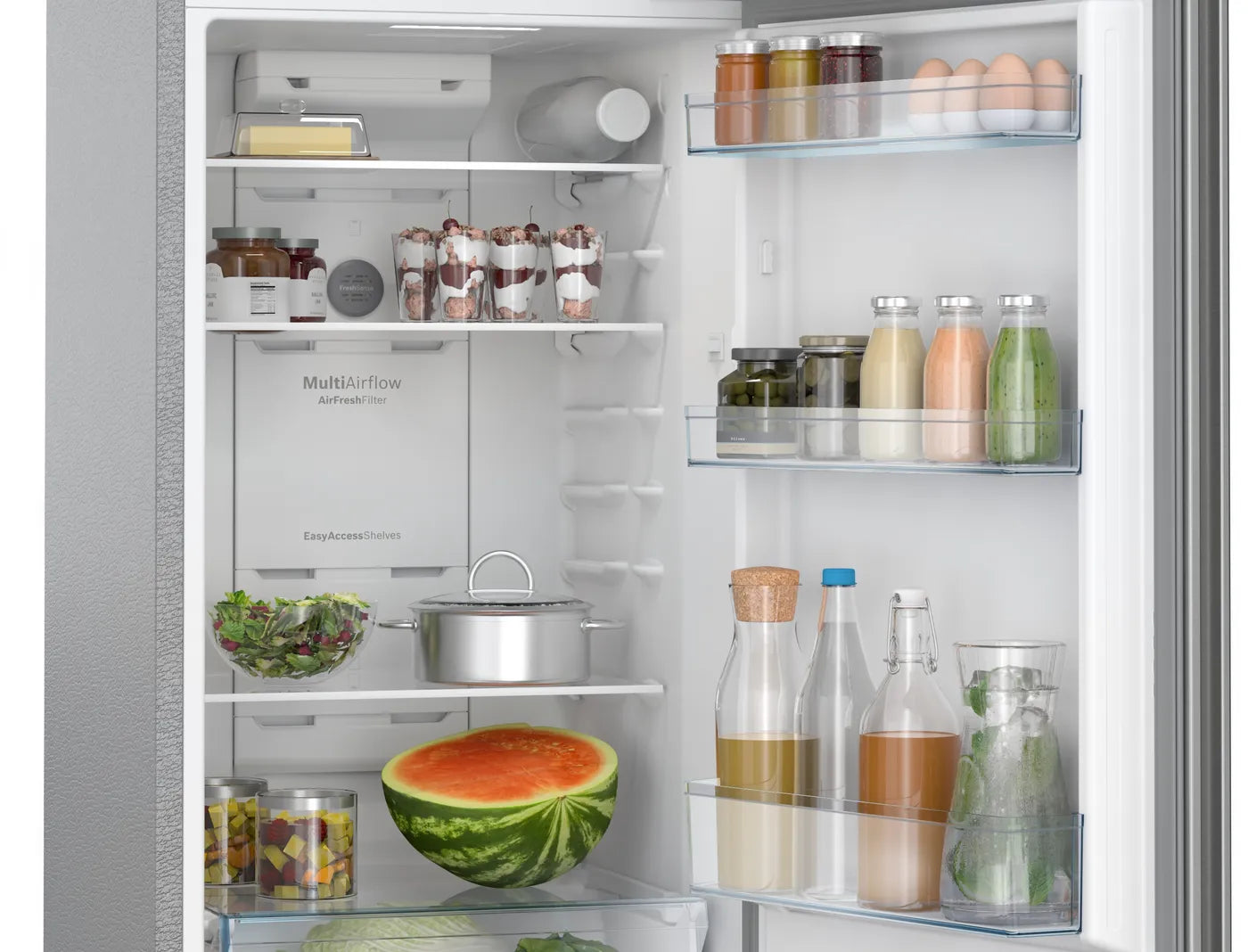 BOSCH CTC29S031I Series 4 269 Litres 3 Star Frost Free Double Door Convertible Refrigerator with Vario Inverter Compressor ( Sparkly Steel) Mahajan Electronics Online