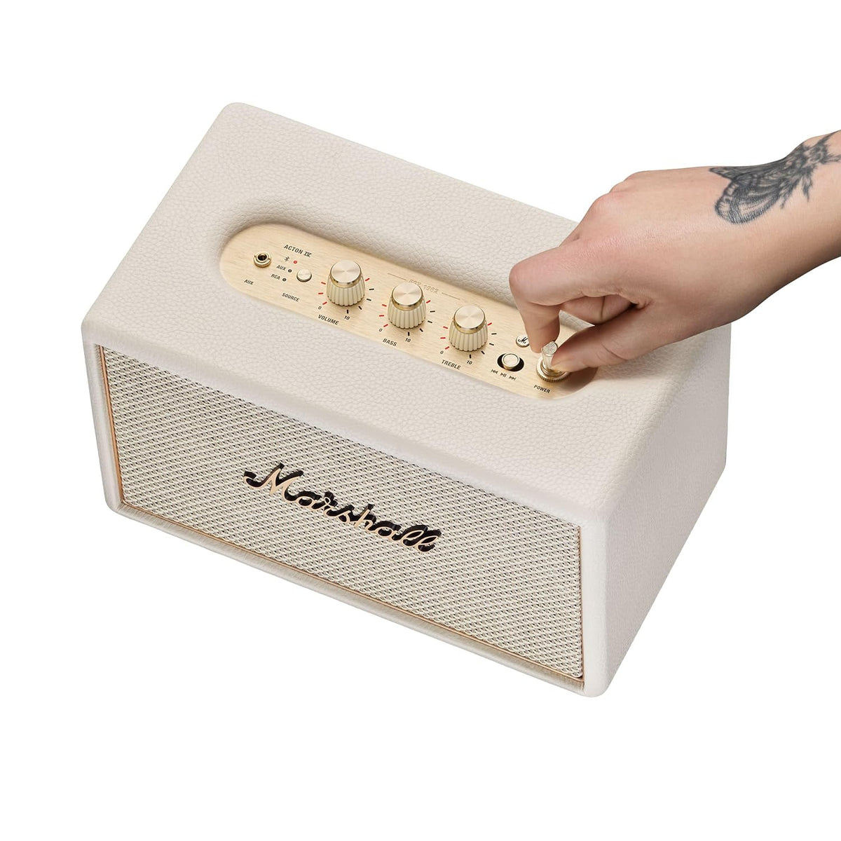 Marshall Acton IV Wired Connectivity Stereo Home Speakers with Bluetooth 5.3 LE & RCA or 3.5mm Input – Cream Marshall