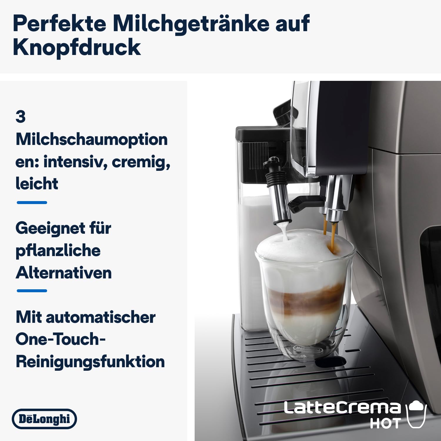 DeLonghi ECAM380.95.TB Dinamica Plus Fully Automatic Coffee Machine, Original Italian Brand, 24+ Hot & Cold Coffee Options, Patented LatteCrema Technology, Direct Bean to Cup, 15 Bar Pressure Mahajan Electronics Online