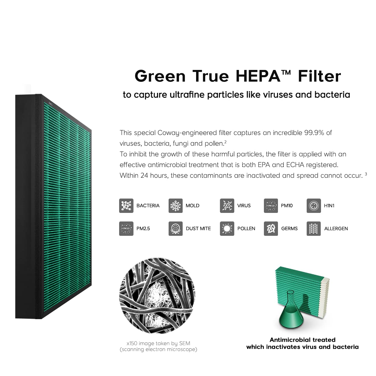 Coway Airmega 250/250S Air Purifier Replacement Filter Set, Max 2 Green True HEPA and Active Carbon Filter β Mahajan Electronics Online.