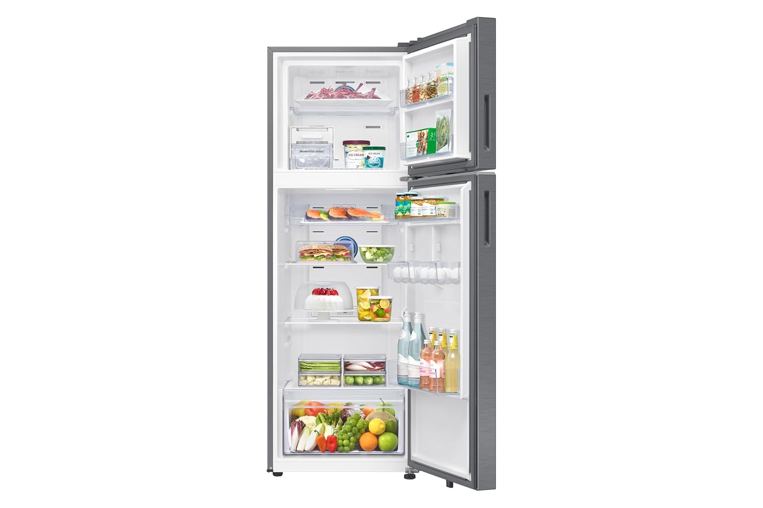 Samsung RT38HG5A42S8HL 350 L, 2 Star, Convertible 5-in-1, Digital Inverter, Frost Free Double Door, WiFi Bespoke AI Refrigerator ( Silver, Light DOI Metal, 2026 Model) Mahajan Electronics Online