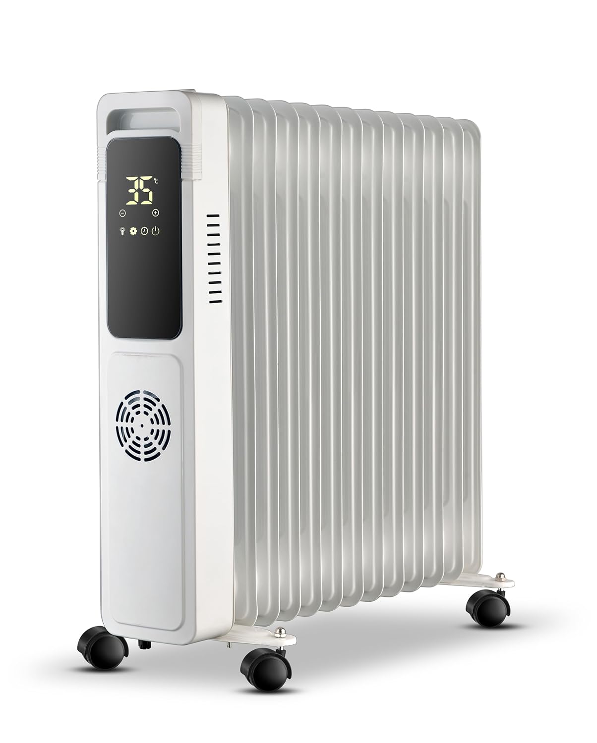 Russell Hobbs ROR13DF 2900W 13-Fin Oil Filled Radiator Room Heater | Smart Digital Heating, Wide Temp Range, 24H Timer, Intelligent Modes, Safety Protection | LED Touch, Foldable Wheels Mahajan Electronics Online