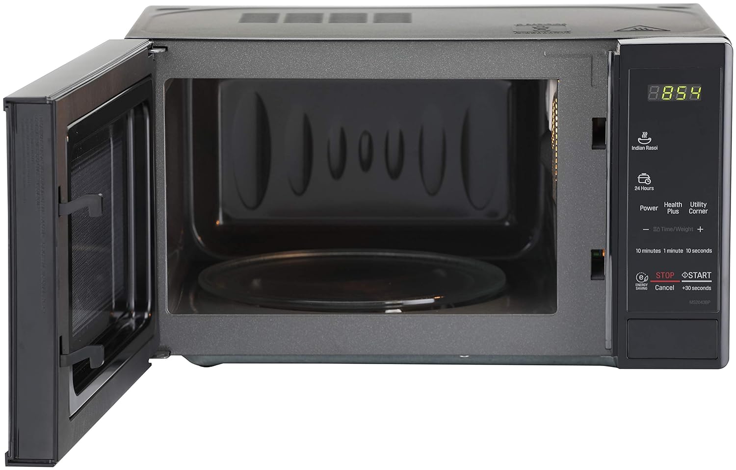 LG 20 L Solo Microwave Oven (MS2043BP, Black, Health plus Menu, I-Wave Technology, Indian Cuisine, Even Reheat & Defrost, Auto Cook Menu, Anti-Bacterial Cavity & Steam Clean) Mahajan Electronics Online