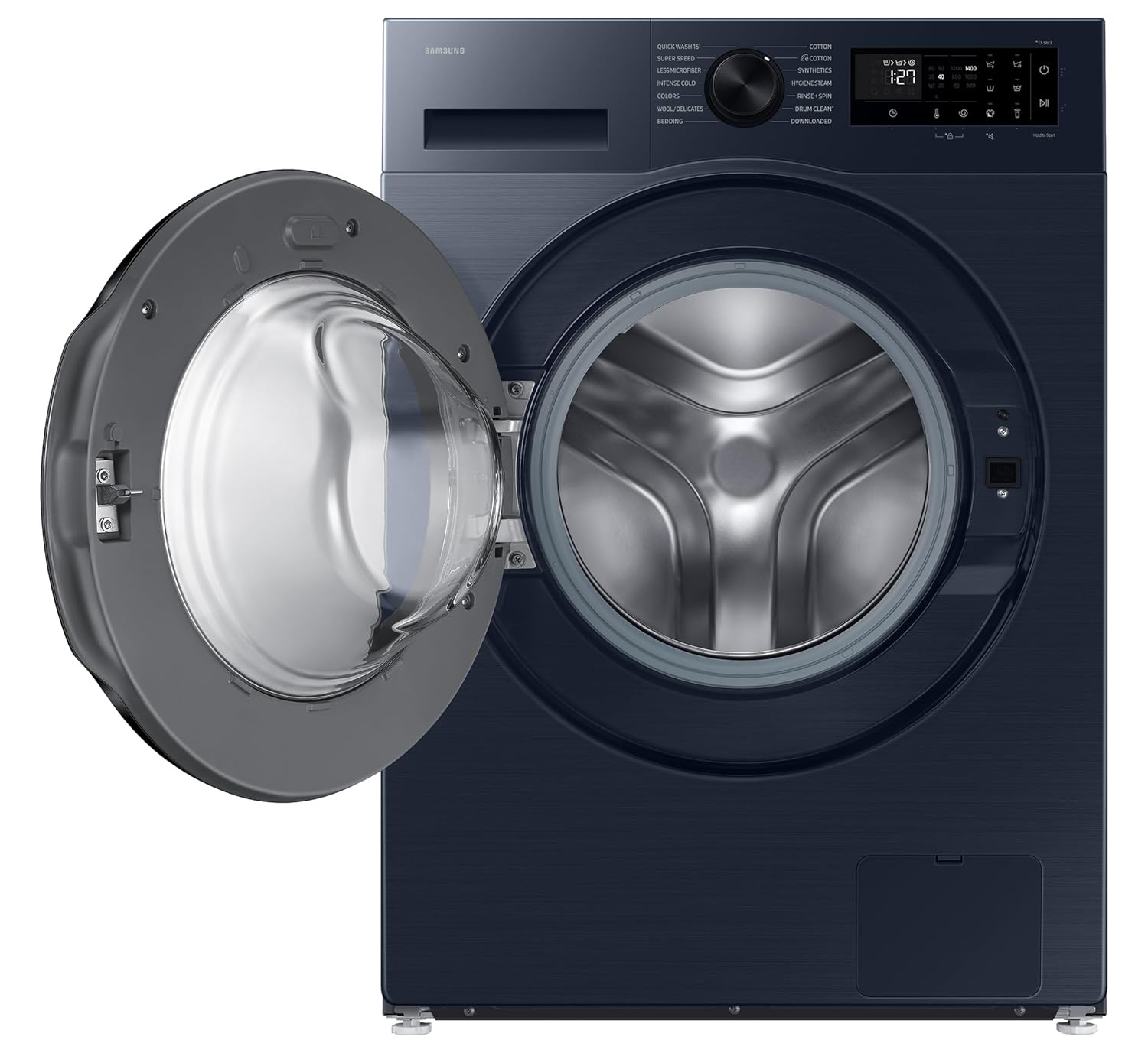 Samsung WW90DG5U24ASTL 9 kg, 5star, Super Speed, Wi-Fi, Hygiene Steam with Inbuilt Heater, Digital Inverter, Fully-Automatic Front Load Washing Machine ( NAVY) Mahajan Electronics Online