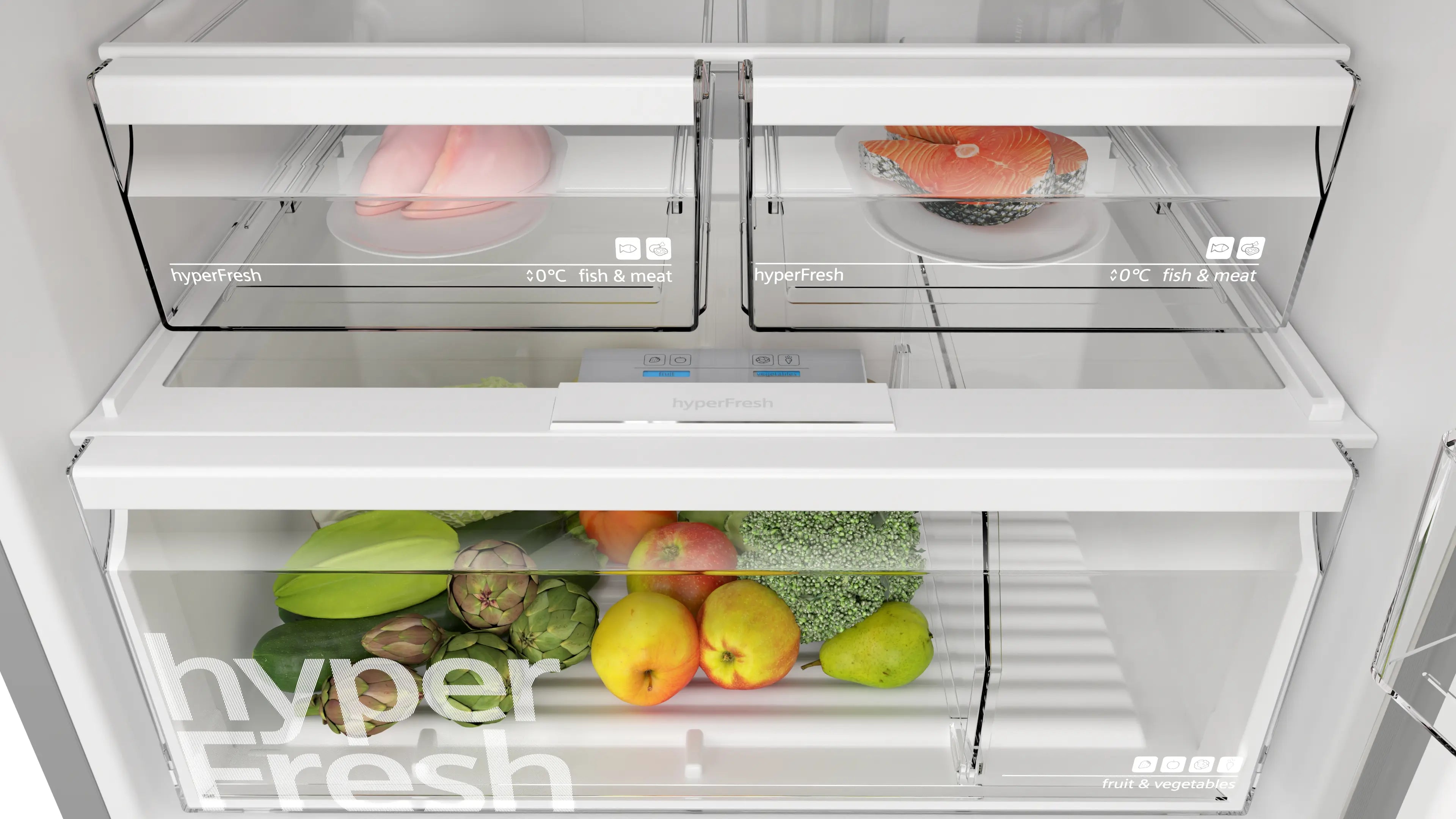 Bosch KDN76AID0I 542 LSeries 6 free-standing fridge-freezer with freezer at top 186 x 75 cm Stainless steel Mahajan Electronics Online