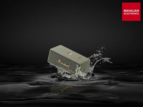 Marshall Emberton III Compact Portable Bluetooth Speaker with 32+ Hours of Playtime, (360ยฐ Sound), Dust & Waterproof (IP67) โ Sage โ Mahajan Electronics Online.