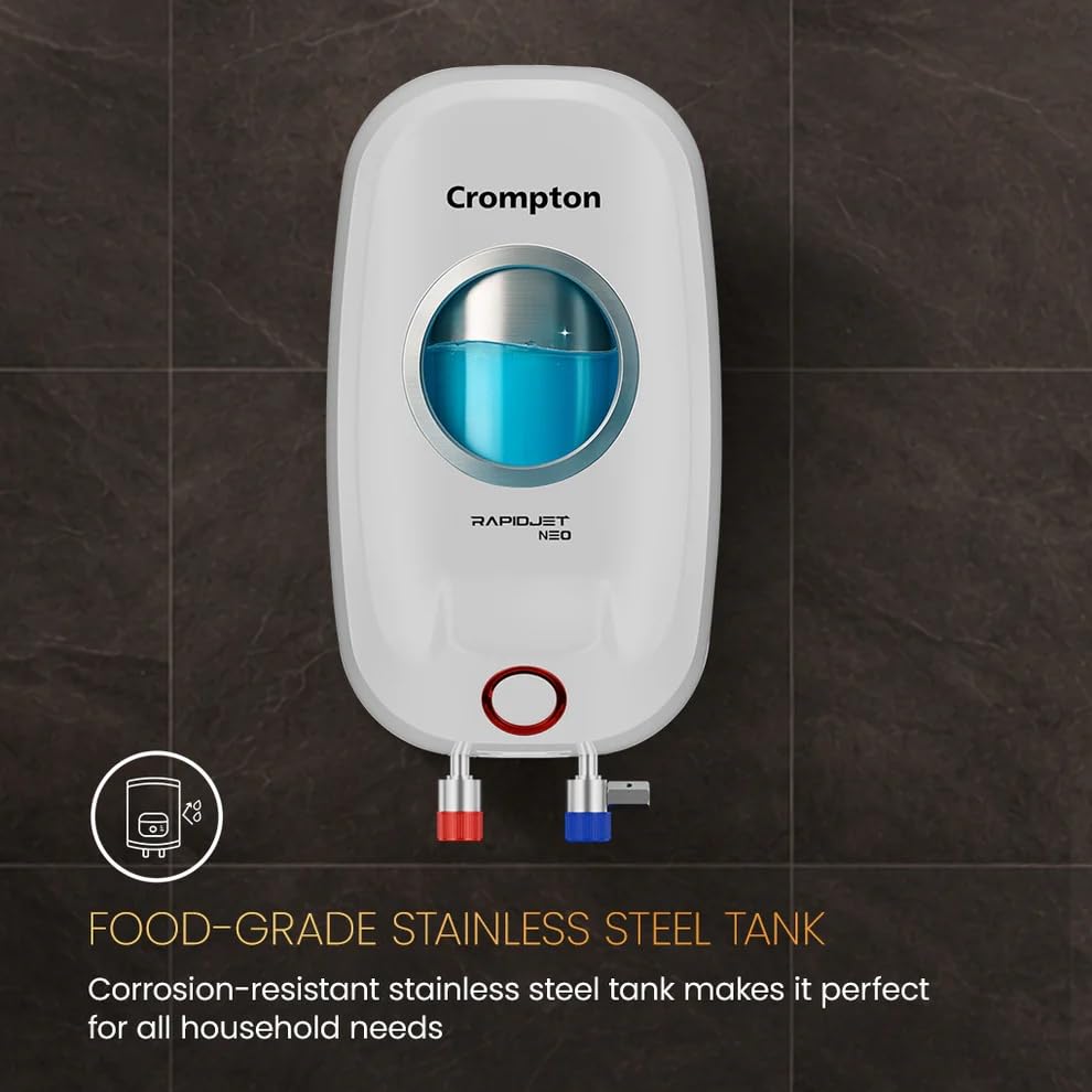 Crompton Rapid Jet Neo 3-L Instant Water Heater with Anti-Scale Technology (White) Crompton