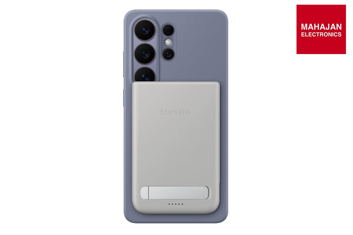 Samsung EB-U2500 5000mAh Magnet Wireless Battery Pack with Qi2 15W Wireless & 25W Wired Charging, Built-in Kickstand (Gray) – Mahajan Electronics Online.
