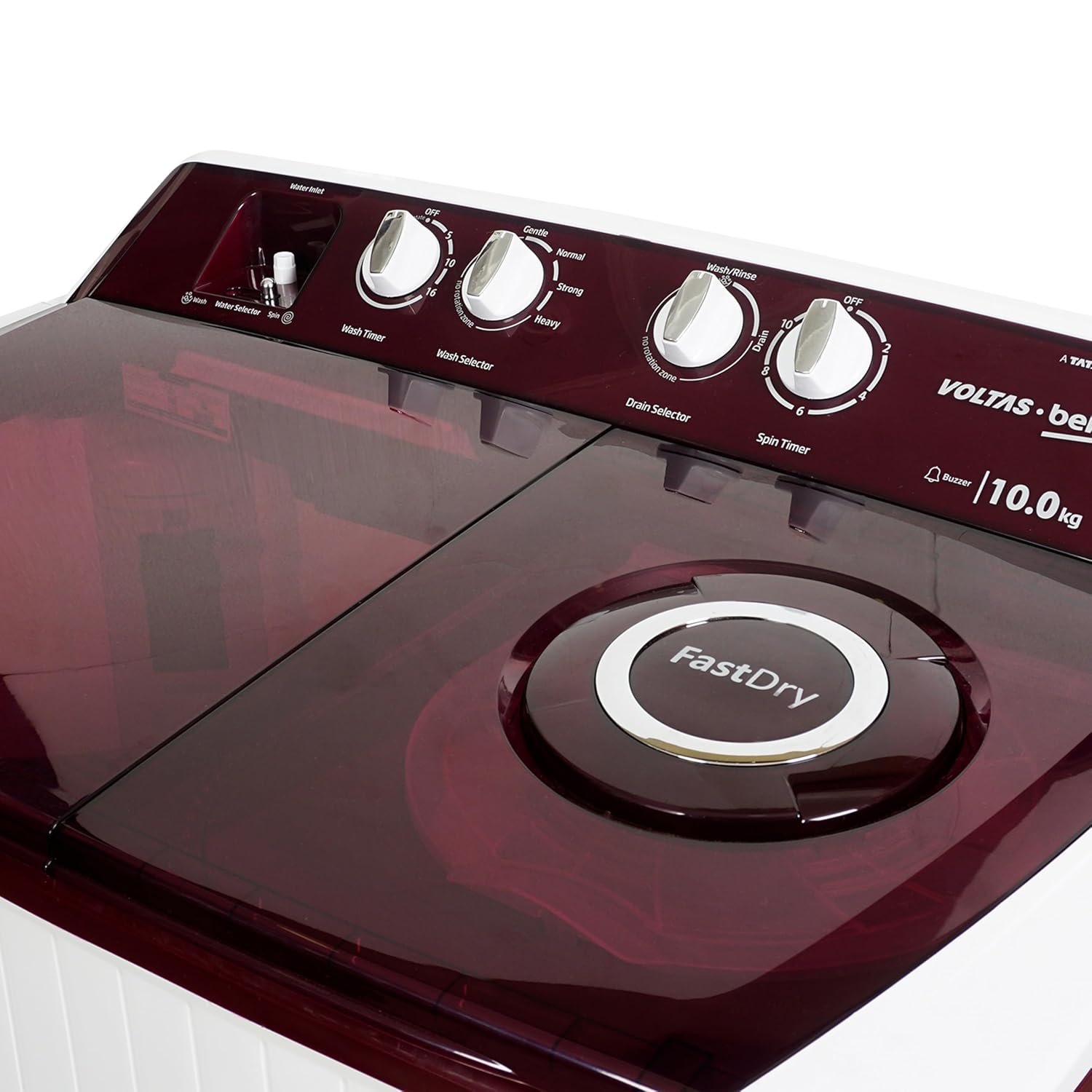 Voltas Beko WTT10/UCABRSSWH4PTD 10 Kg 5 Star Semi Automatic Top Load Washing Machine BURGUNDY Mahajan Electronics online