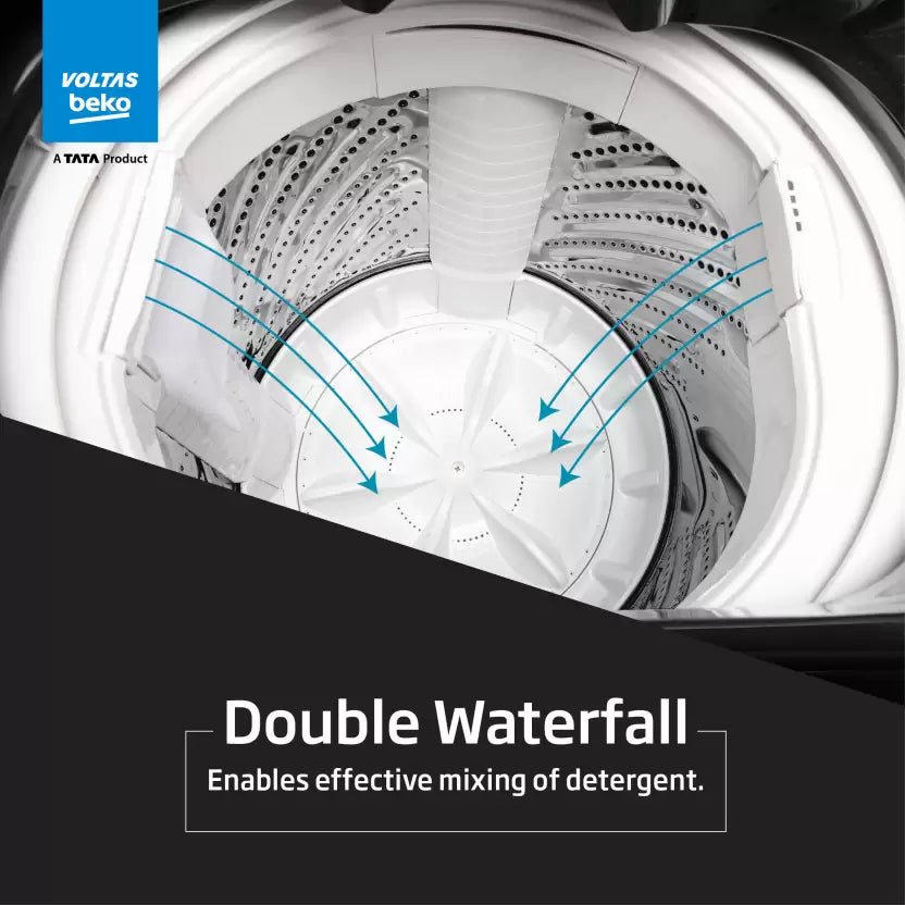 Voltas Beko WTL6504UEA/BPB 6.5 kg Fully Automatic Top Load Washing Machine Black Mahajan Electronics Online