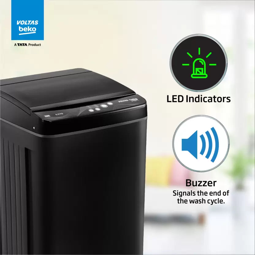 Voltas Beko WTL6504UEA/BPB 6.5 kg Fully Automatic Top Load Washing Machine Black Mahajan Electronics Online