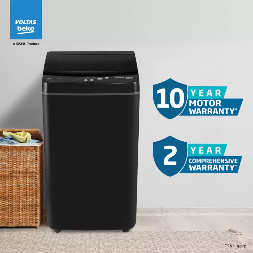 Voltas Beko WTL6504UEA/BPB 6.5 kg Fully Automatic Top Load Washing Machine Black Mahajan Electronics Online