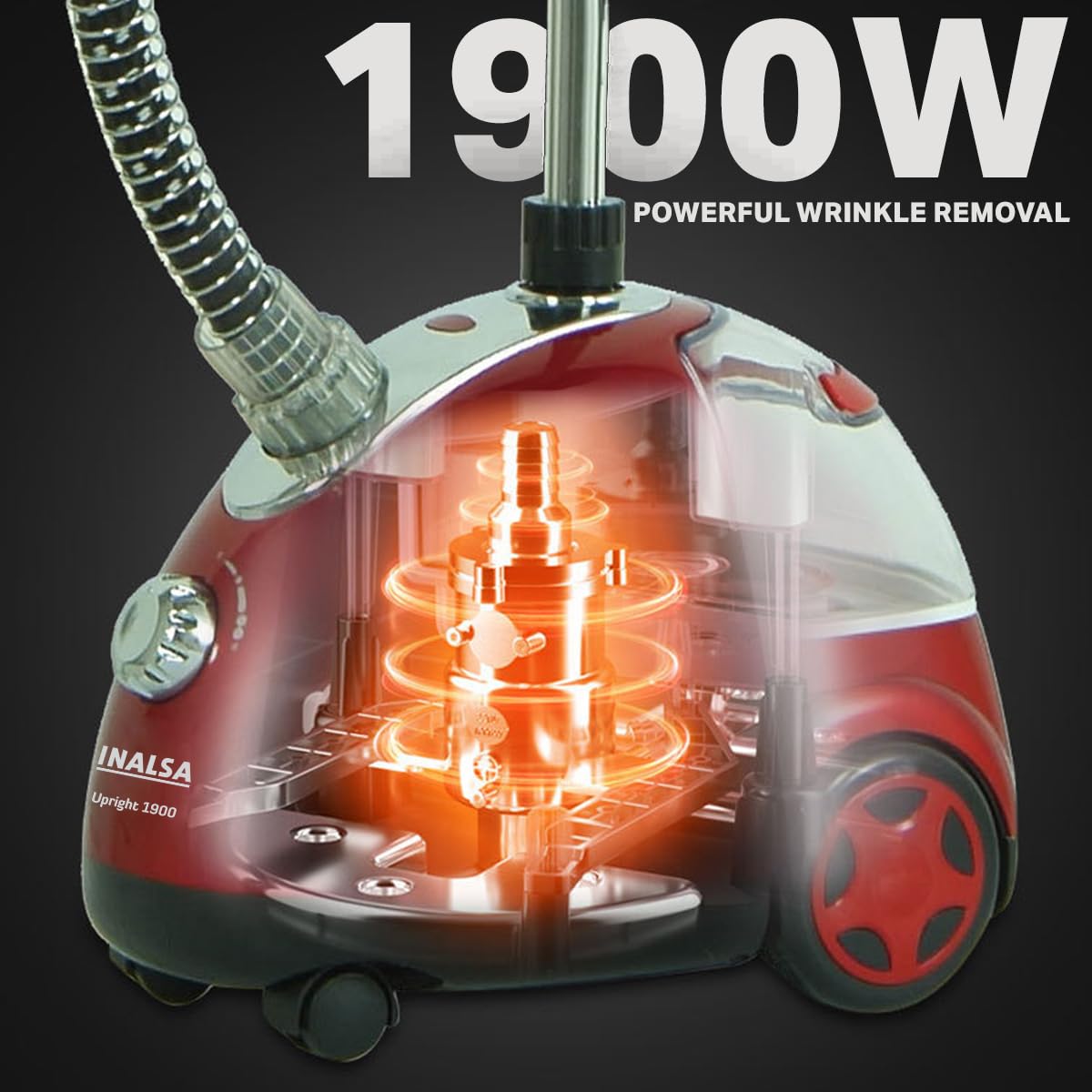 INALSA Standing Garment Steamer 1900 W Steam Iron for Clothes | Steam Output up to 28 g/min | 1.4L Tank | 50 Min Continuous Steam | Overheat Protection | Automatic Shut Off | Upright 1900. INALSA ONLINE MAHAJAN ELECTRONICS